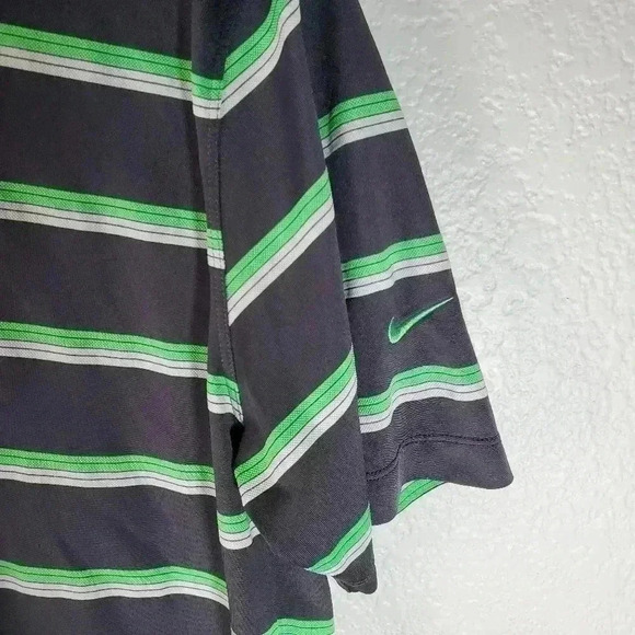Nike Dri-Fit Golf Polo Tour performance Sz L Grey Green - Picture 3 of 6